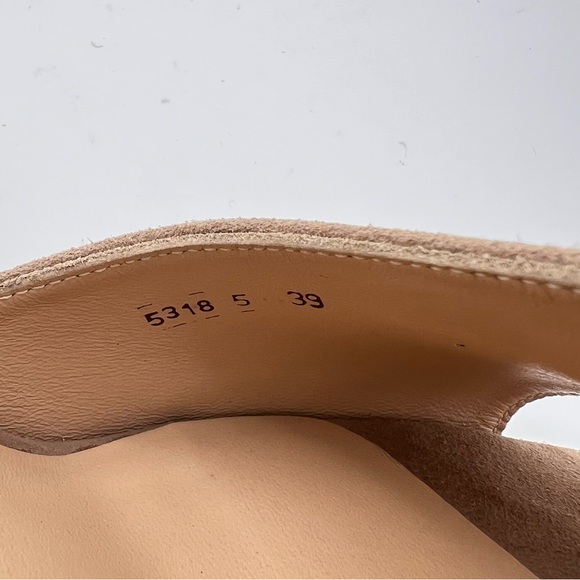 L'Agence Womens Lolita Suede Open Toe Mules EU39 Tan Stiletto Heel Pointed Toe - Picture 9 of 12